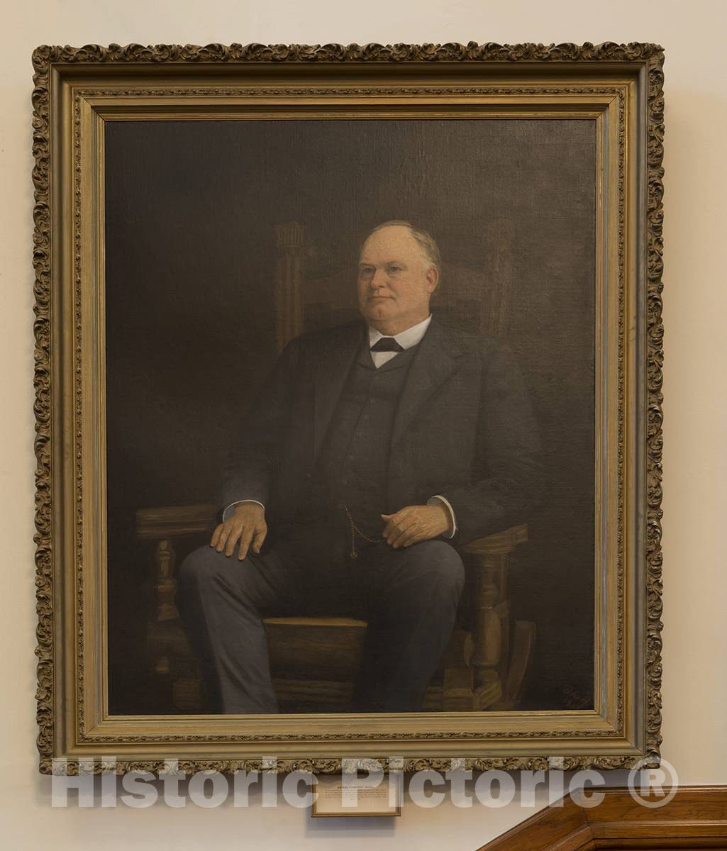 Photo - Painting of James Stephen Hogg, The First Native Governor of Texas, Hanging in House of Representatives Chamber in The Texas Capitol- Fine Art Photo Reporduction