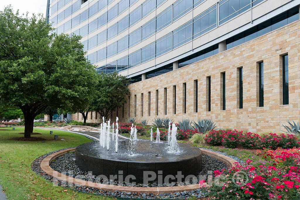 Photo - Water Feature Outside The Headquarters Building of Hunt Oil, an Independent Oil Producer in Dallas, Texas- Fine Art Photo Reporduction