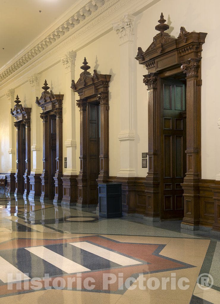 Austin, TX Photo - Office doorways in the Texas Capitol, Austin, Texas