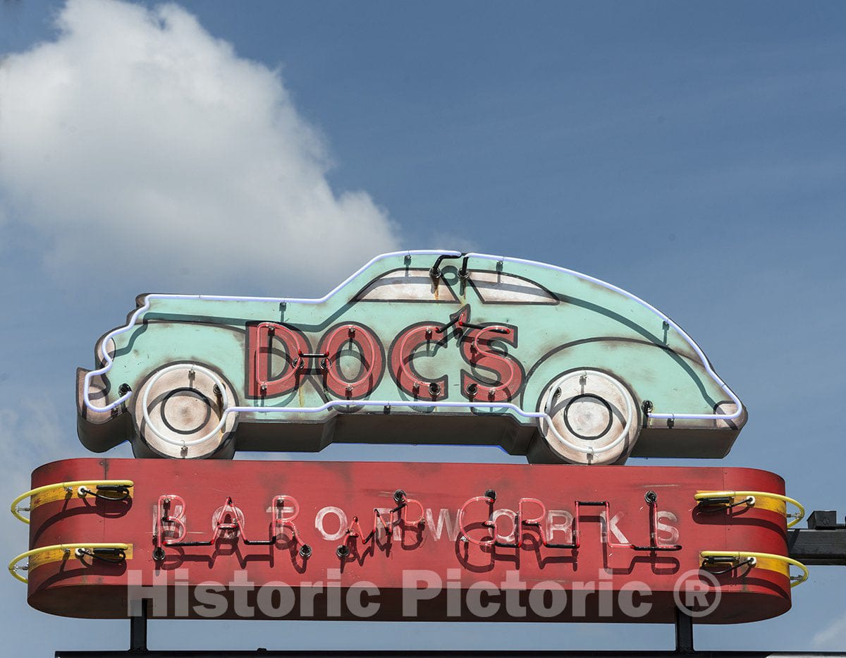 Austin, TX Photo - an Imaginative neon Sign Promoting Doc's Bar and Grill-