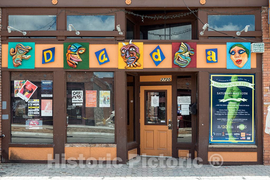 Photo - A storefront in Deep Ellum, a Neighborhood Composed largely of Arts and Entertainment venues Near Downtown in Old East Dallas, Texas- Fine Art Photo Reporduction