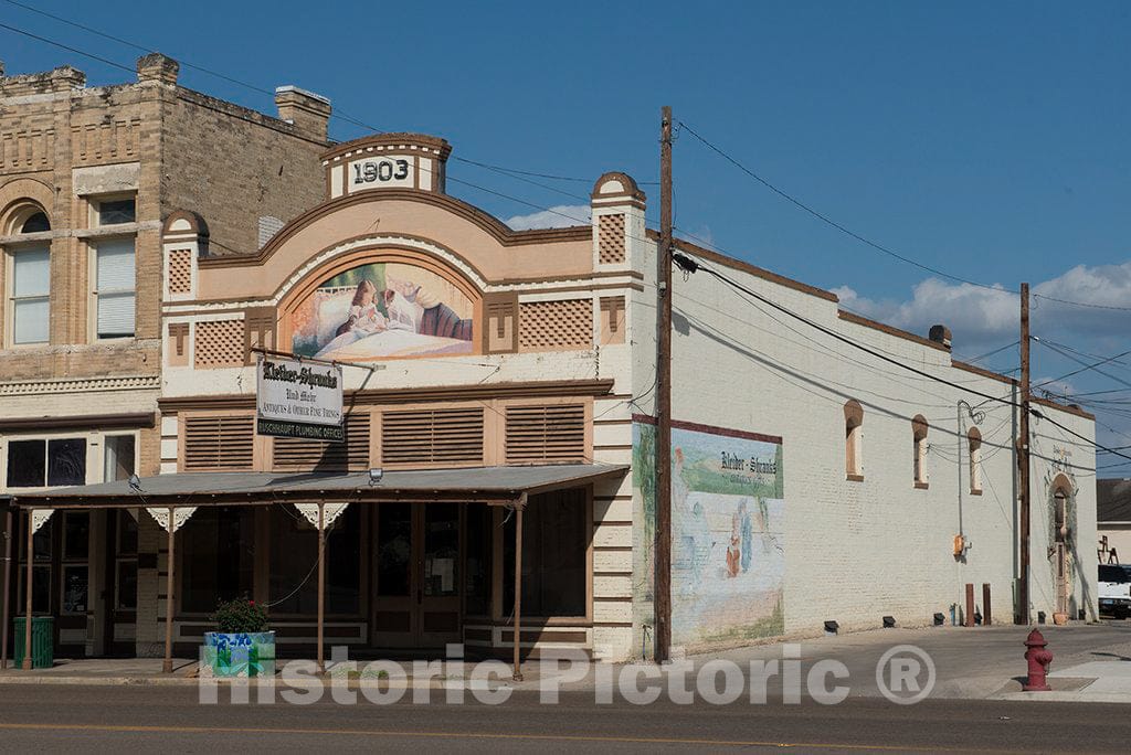 Photo - Interestingly Decorated Building in Cuero, Texas- Fine Art Photo Reporduction