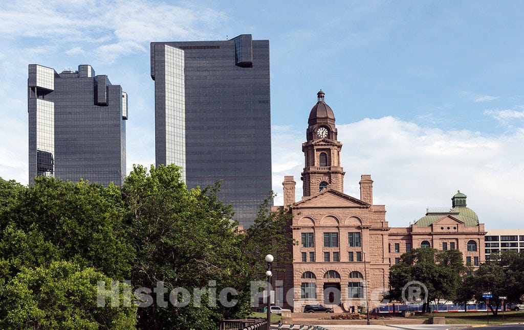 Photo - The Tarrant County Courthouse and Adjacent Buildings in Fort Worth, Texas- Fine Art Photo Reporduction