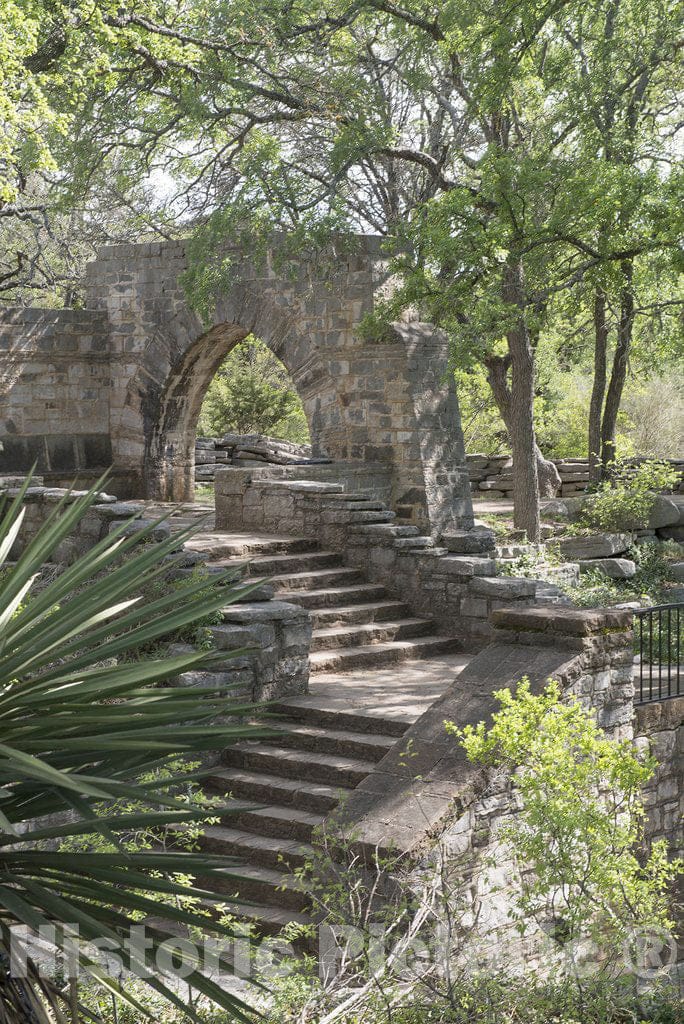 Burnet County, TX Photo - Manmade Structures Leading to Longhorn Caverns, Now a State Park in Burnet County in The Texas Hill Country