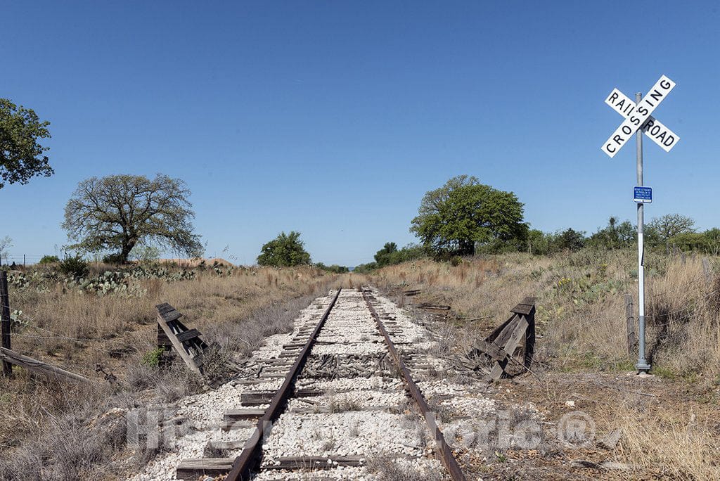 Texas Photo - Lonely, Little-Used Stretch of Railroad Tracks in The Texas Hill Country, Near Burnet