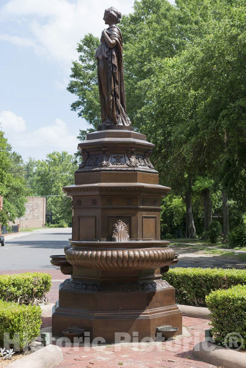 Photo- Sterne Fountain in Jefferson, a Town in Marion County in East Texas on Whose Main Street Almost Every Commercial Building, and Many Nearby Homes, Have a Historic Marker