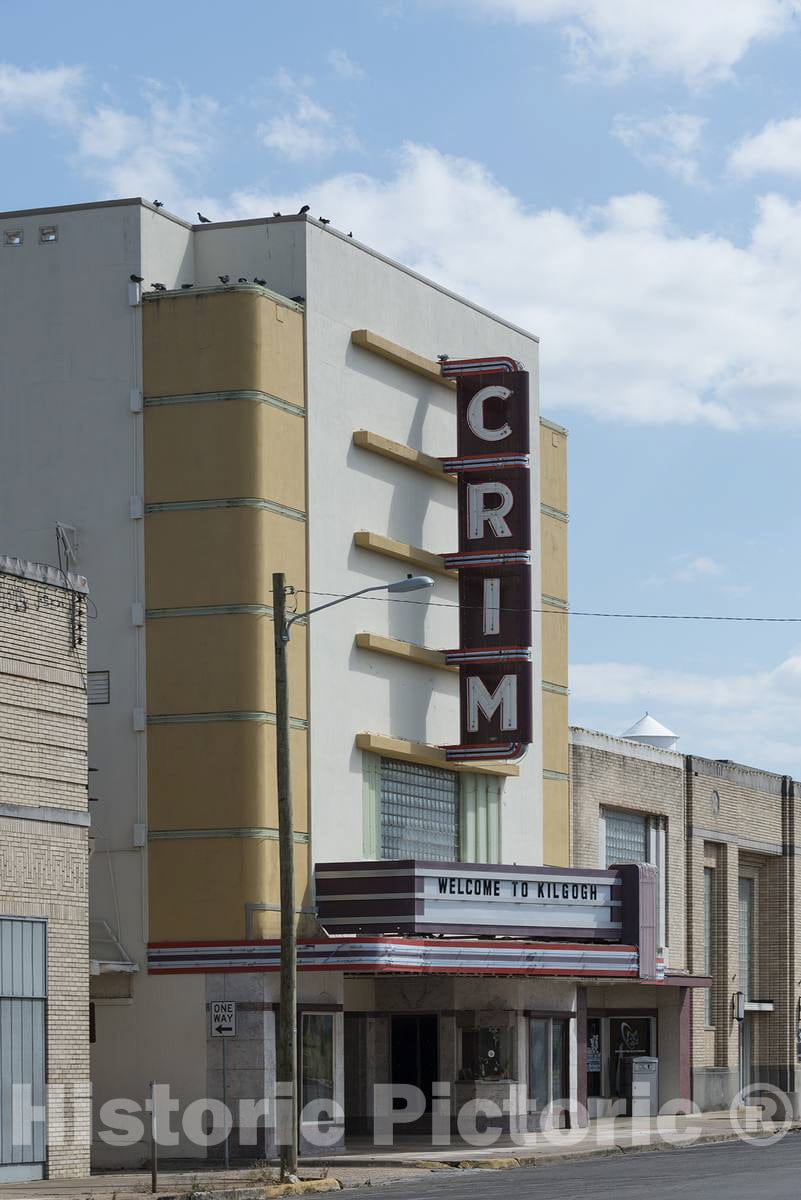 Photo - The 1939 Crim Theater in Kilgore, Texas, Once The Flagship of a Chain of Movie theaters- Fine Art Photo Reporduction