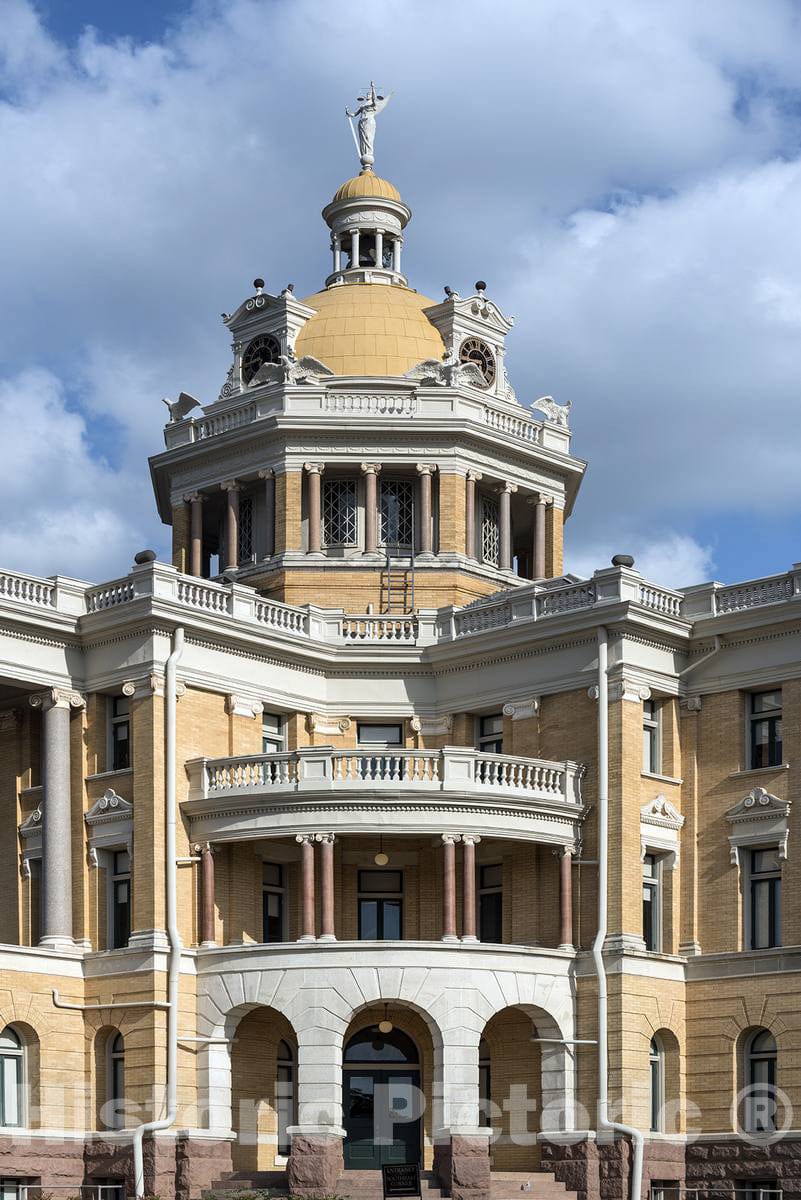 Photograph- The old Harrison County Courthouse in Marshall, Texas. Built in 1900, it is the signature landmark of Marshall and is frequently used to represent East Texas in travel literature