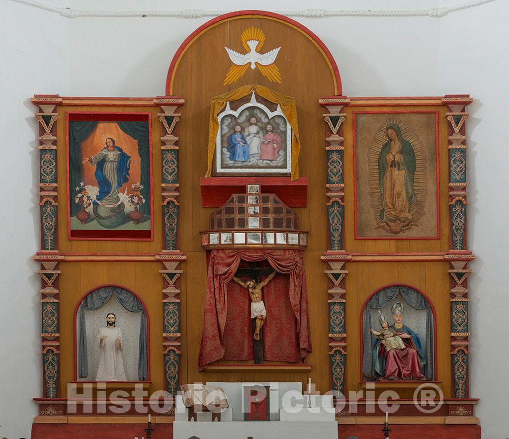 Photo - Interior Details at The re-Created Nuestra Senora del Espiritu Santo De Zuniga Mission, Near The Famous, oft-Captured Presidio La Bahia in Goliad, Texas