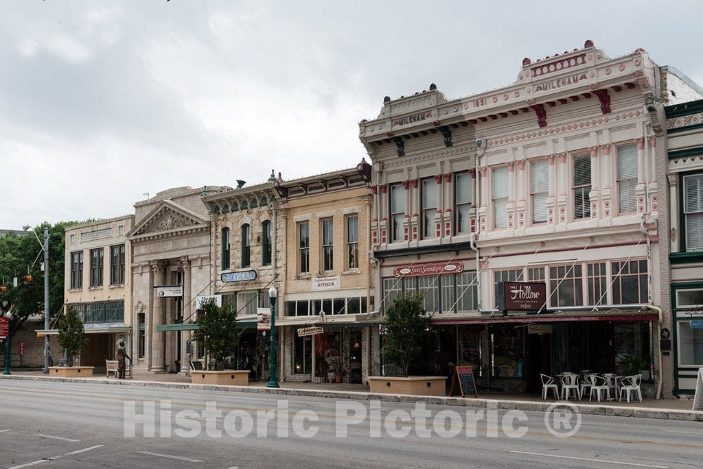 Photo - Buildings on The Square Surrounding The Williamson County Courthouse in Georgetown, Texas- Fine Art Photo Reporduction