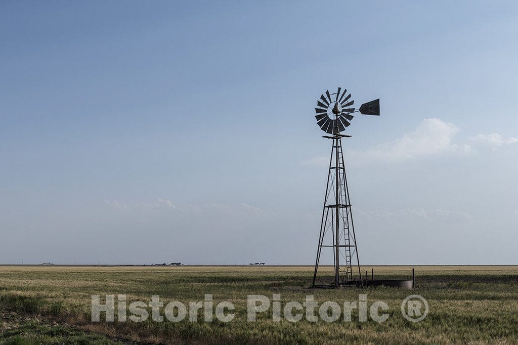 Gray County, TX Photo - Windmill in Rural Gray County in The Texas Panhandle