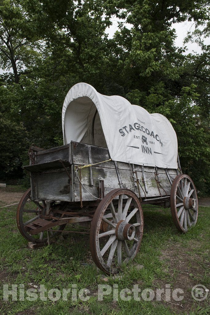 Burton, TX Photo - an Early Camp Wagon Outside The Historic Stagecoach Inn in Burton, a Town in Washington County, Texas