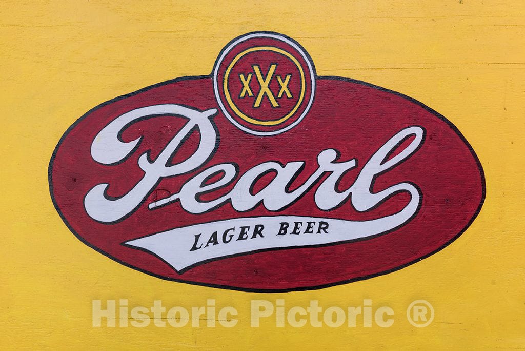 Photo - Beer Sign (Pearl Lager Beer) Inside Lil' Red's Longhorn Saloon in The Stockyards District of Fort Worth, Texas- Fine Art Photo Reporduction