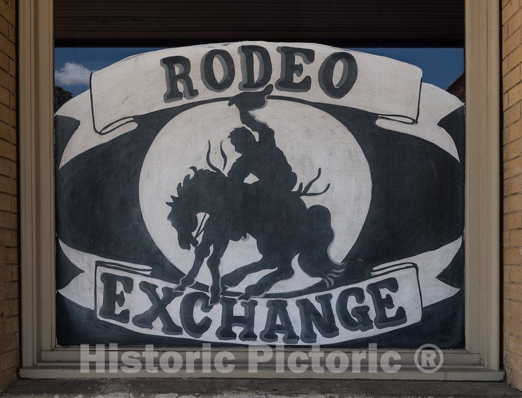 Photo - Western-Themed Print Inside Lil' Red's Longhorn Saloon in The Stockyards District of Fort Worth, Texas- Fine Art Photo Reporduction