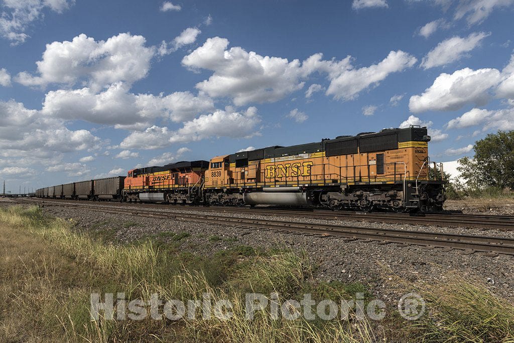 Fort Worth, TX Photo - Freight Train approaches in an Industrial Neighborhood of Fort Worth, Texas