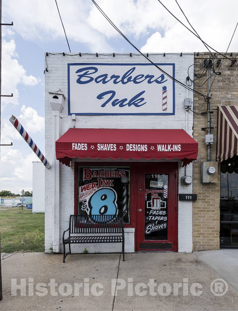 Photo - Barber shop in downtown Mesquite, Texas- Fine Art Photo Reporduction