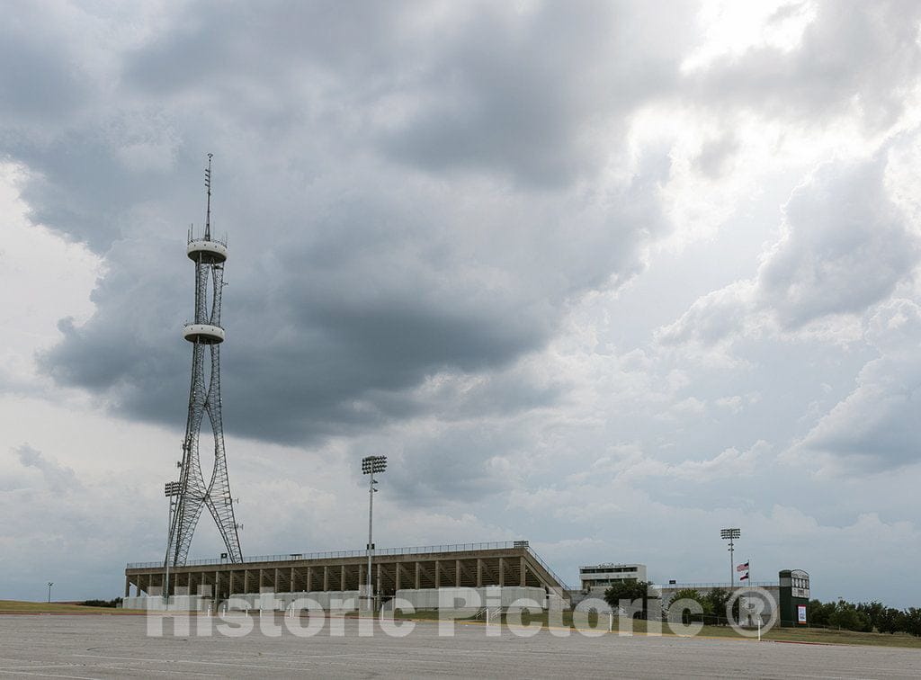 Photo - Large Communications Tower Outside Mesquite Memorial Stadium in Mesquite, Texas- Fine Art Photo Reporduction