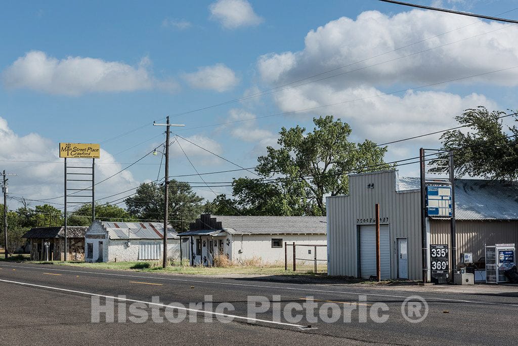 Photo - A Block of Downtown Crawford, Texas, a Tiny McLennon County Place That swelled During The Presidential Administration of George W- Fine Art Photo Reporduction