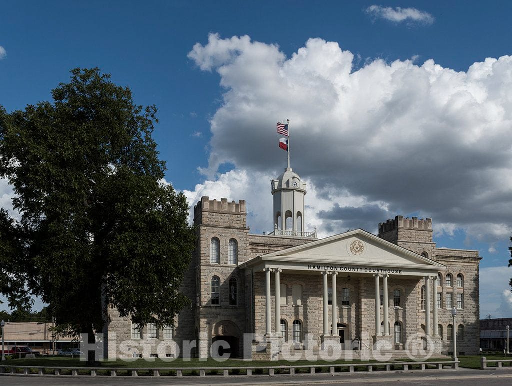 Photo - The Firm of Mason, Martin, Byrnes & Johnston Designed This 1886 Hamilton County Courthouse in Hamilton, Texas- Fine Art Photo Reporduction