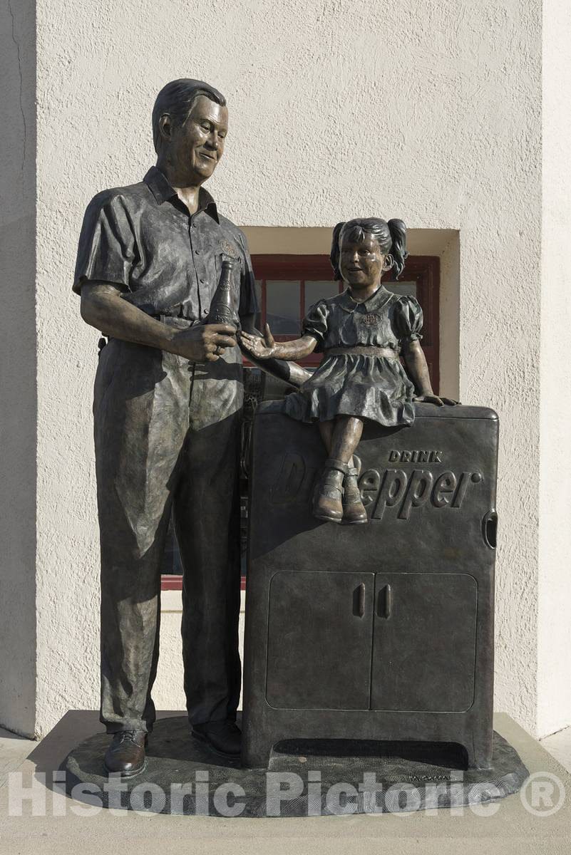 Photo - The Sweet Inspiration Statue Outside The Dublin Bottling Works and W.P. Kloster Museum in Dublin, Texas- Fine Art Photo Reporduction