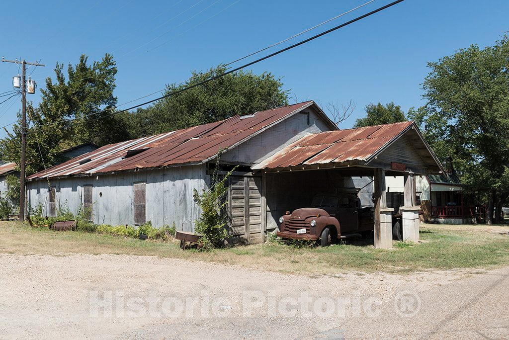 Photo- Old Truck Under an Older shed Overhang in Italy, Texas. Gabriel J 1 Fine Art Photo Reproduction