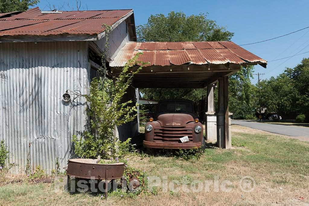 Photo- Old Truck Under an Older shed Overhang in Italy, Texas. Gabriel J 2 Fine Art Photo Reproduction