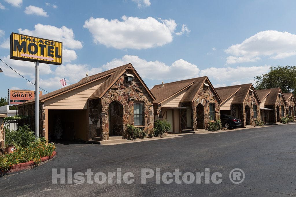 Photo - The Palace Motel, an Old Motor Court-Style Motel in Grand Prairie, Texas- Fine Art Photo Reporduction