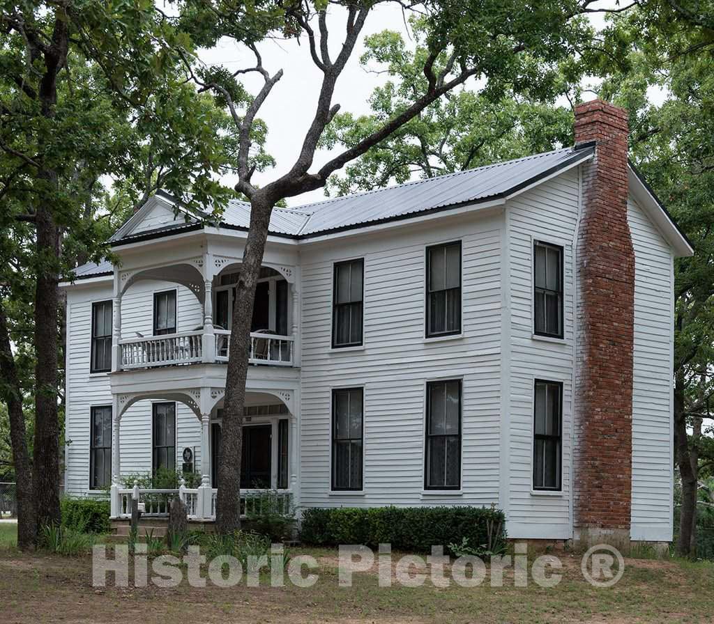 Photo - The 1850s Bass House, Once The Oldest House in Sherman, Texas, and Home to Confederate Col. T.C- Fine Art Photo Reporduction