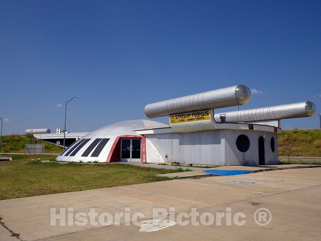 Photo-Starship Pegasus, a Failed Futuristic Restaurant and Gift Shop in in Italy, Texas. Gabriel J 2 Fine Art Photo Reproduction