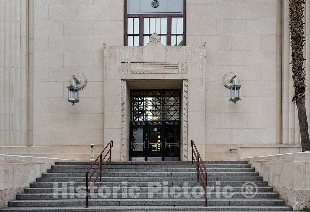 Photo - Front Entrance. U.S. Courthouse, El Paso, Texas- Fine Art Photo Reporduction