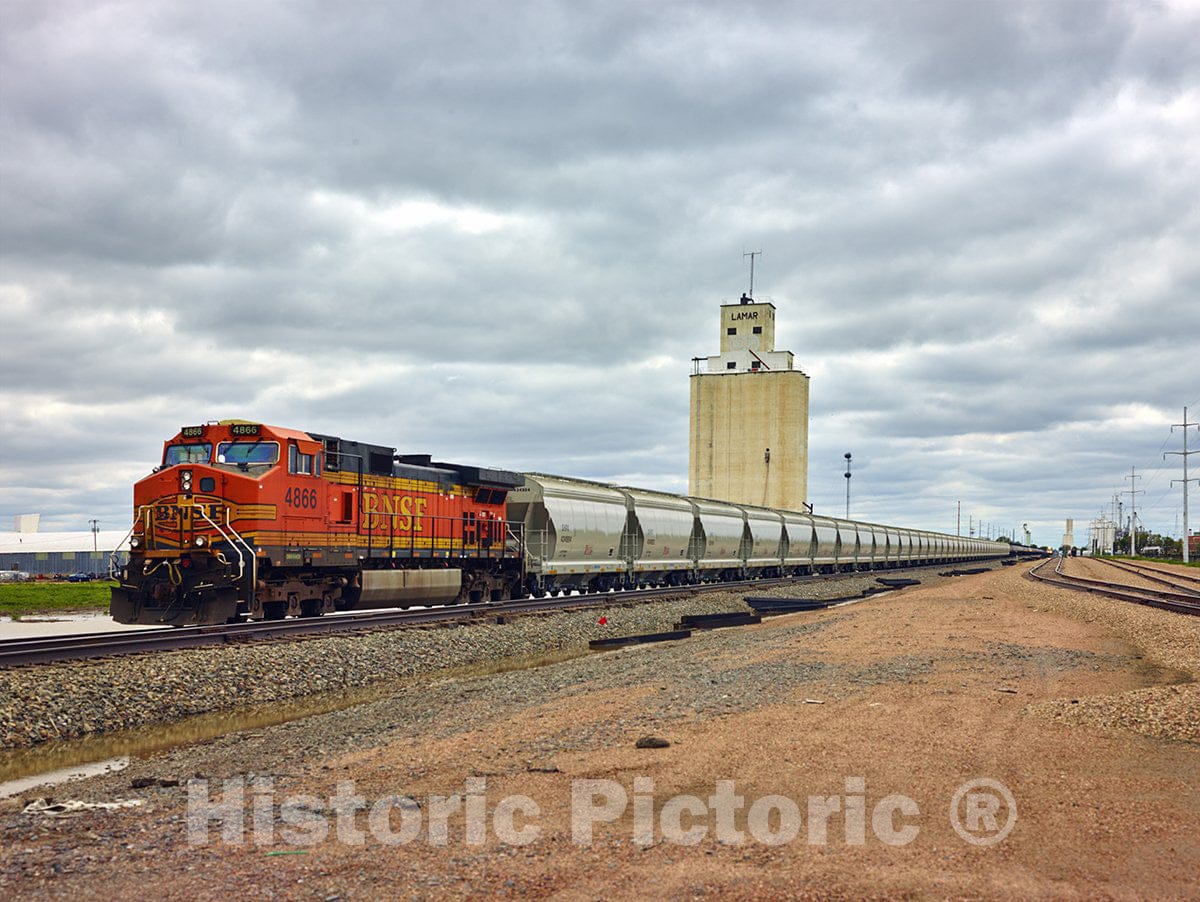 Lamar, CO Photo - Diesel locomotive and what seems like an endless line of hopper cars-