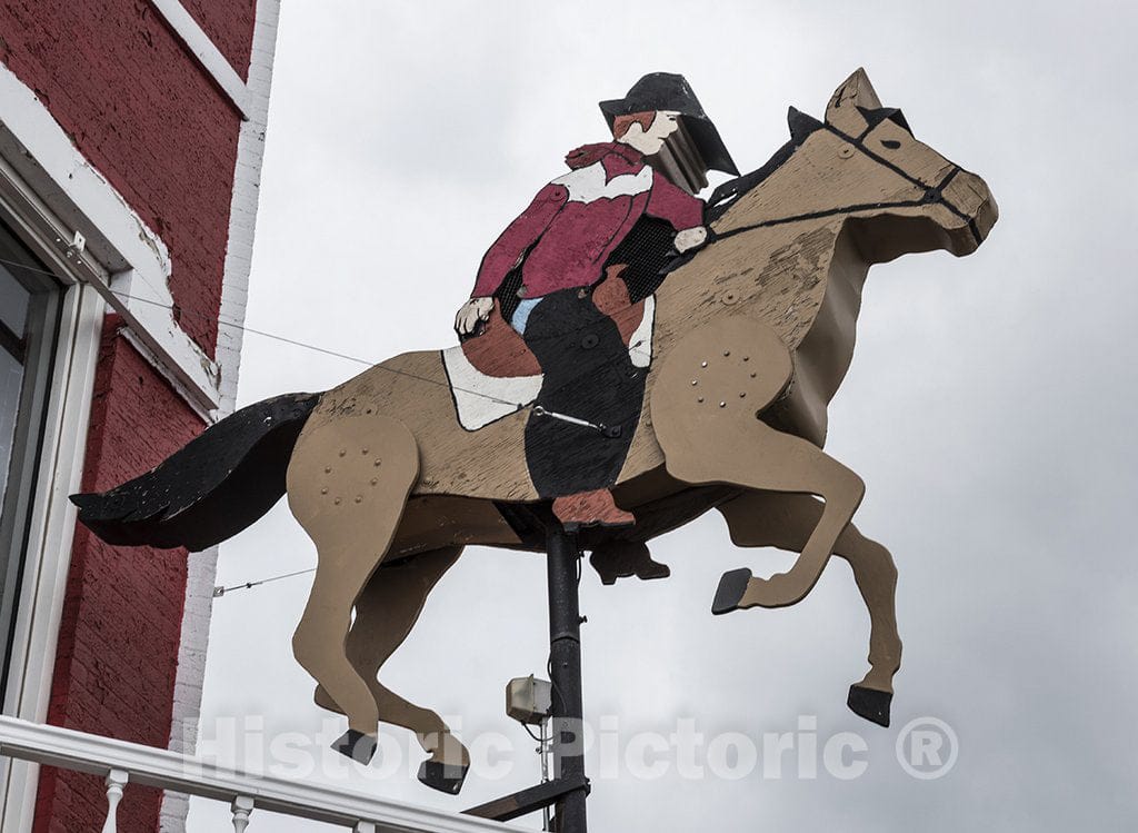 Cheyenne, WY Photo - Imaginative Advertising Sign in Wyoming's Capital, Cheyenne. The Rider Looks More Like a Pilgrim Than a Cowboy, However