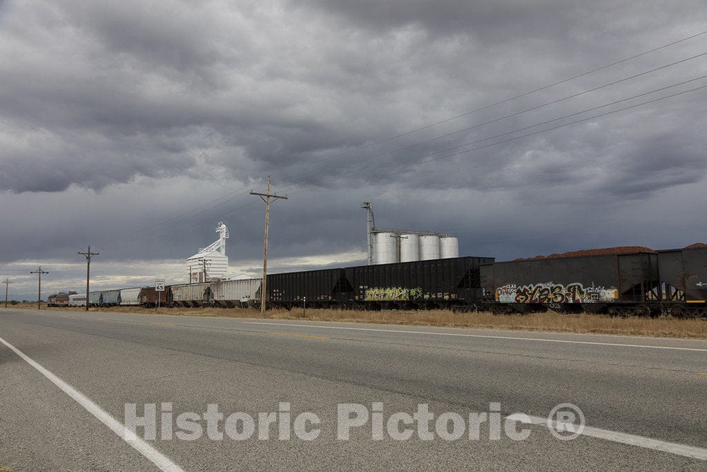 La Jara, CO Photo - Freight Train Passes Through La Jara, CO. -