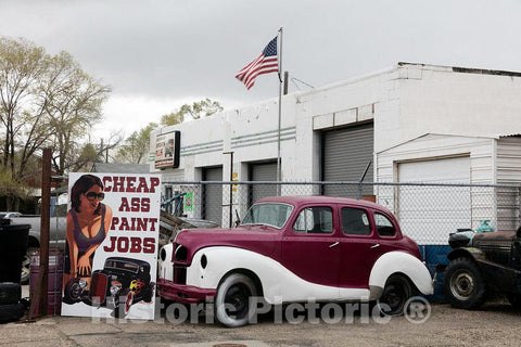 Photo- Vintage Cars at an auto-Repair Shop in Green River, Wyoming 1 Fine Art Photo Reproduction