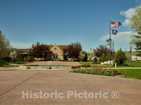 Photo- The former Union Pacific passenger rail depot in Evanston, in the far-southwestern corner of Wyoming 2 Fine Art Photo Reproduction