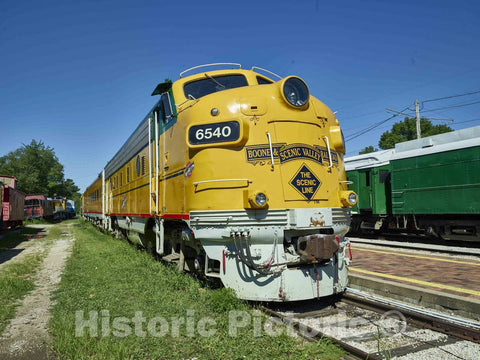 Photograph - BSVY #6540, a former Canadian National Railway GMD FP9 diesel locomotive with CNW markings, waits its turn for a run in the yards of the Boone & Scenic Valley Railroad, a herit 3