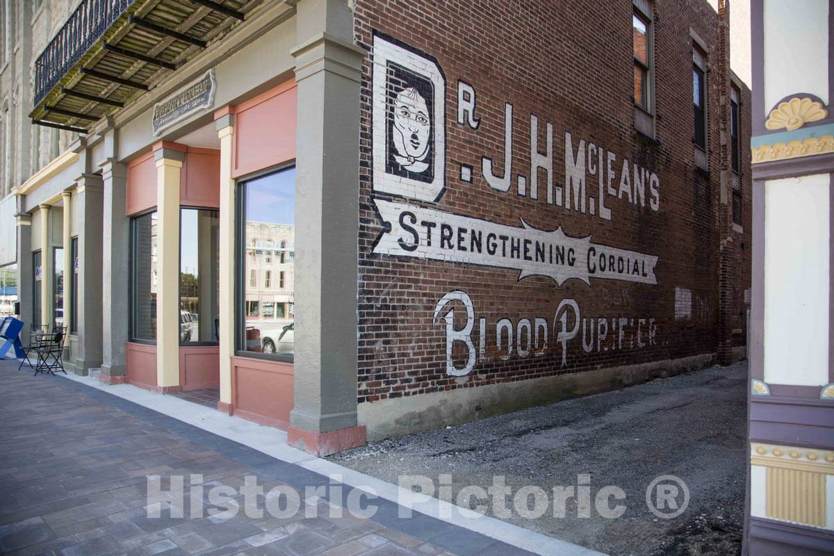 Photo - Old advertising sign for a"blood purifier" potion in Delphi, Indiana- Fine Art Photo Reporduction