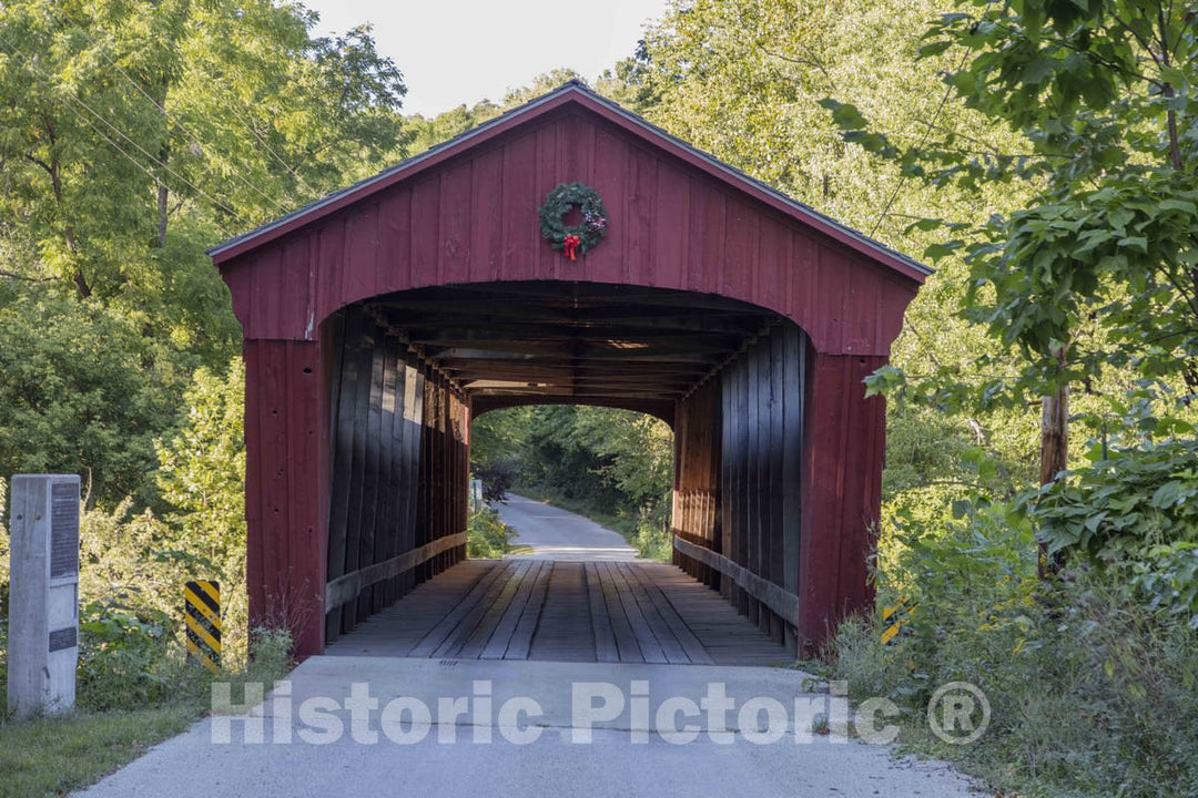 Photo - The Lancaster Covered Bridge over Wildcat Creek in Carroll County, Indiana- Fine Art Photo Reporduction