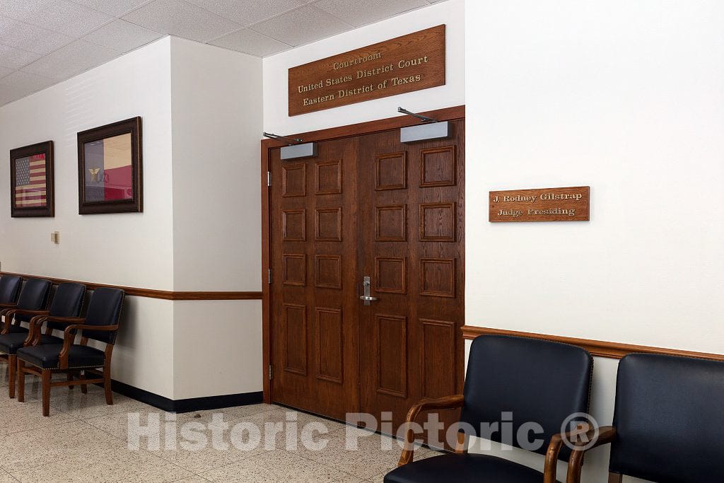 Photo - Courtroom entrance in the William M. Steger Federal Building & U.S. Courthouse in Tyler, Texas- Fine Art Photo Reporduction