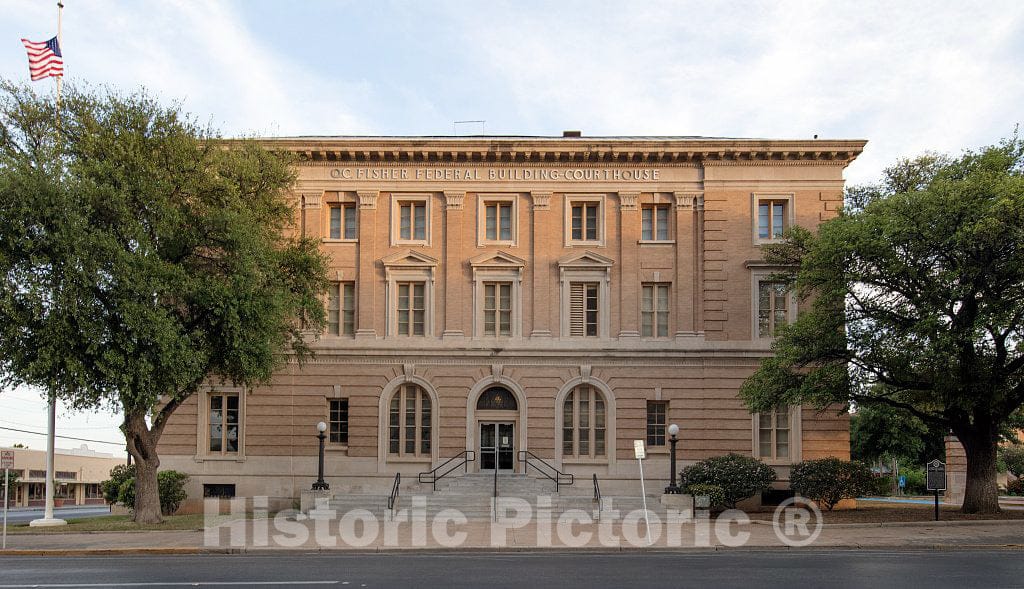 Photo- Exterior. The O.C. Fisher Federal Building and U.S. Courthouse, San Angelo, Texas 2 Fine Art Photo Reproduction