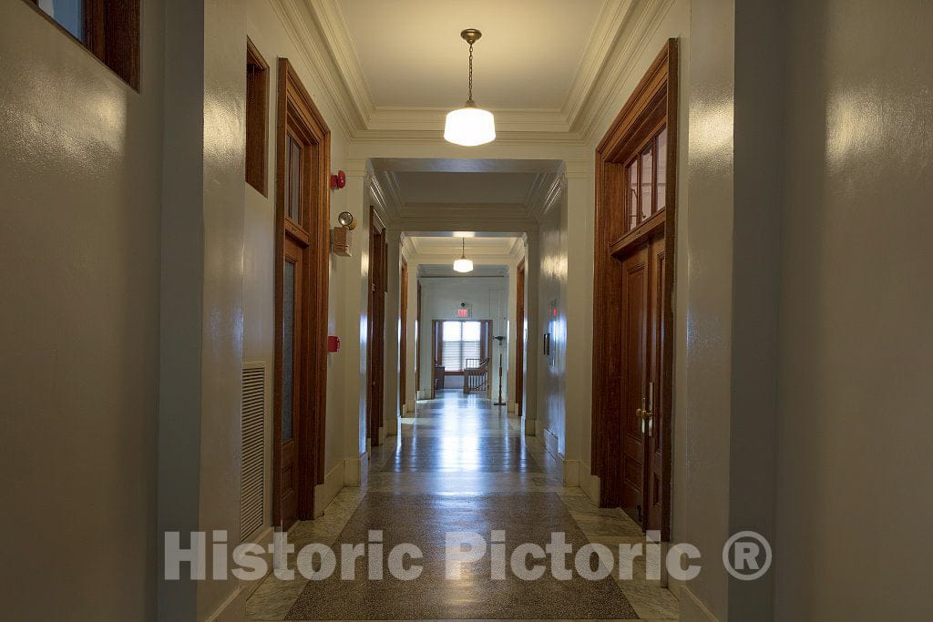 Photo - Corridor. The O.C. Fisher Federal Building and U.S. Courthouse, San Angelo, Texas- Fine Art Photo Reporduction