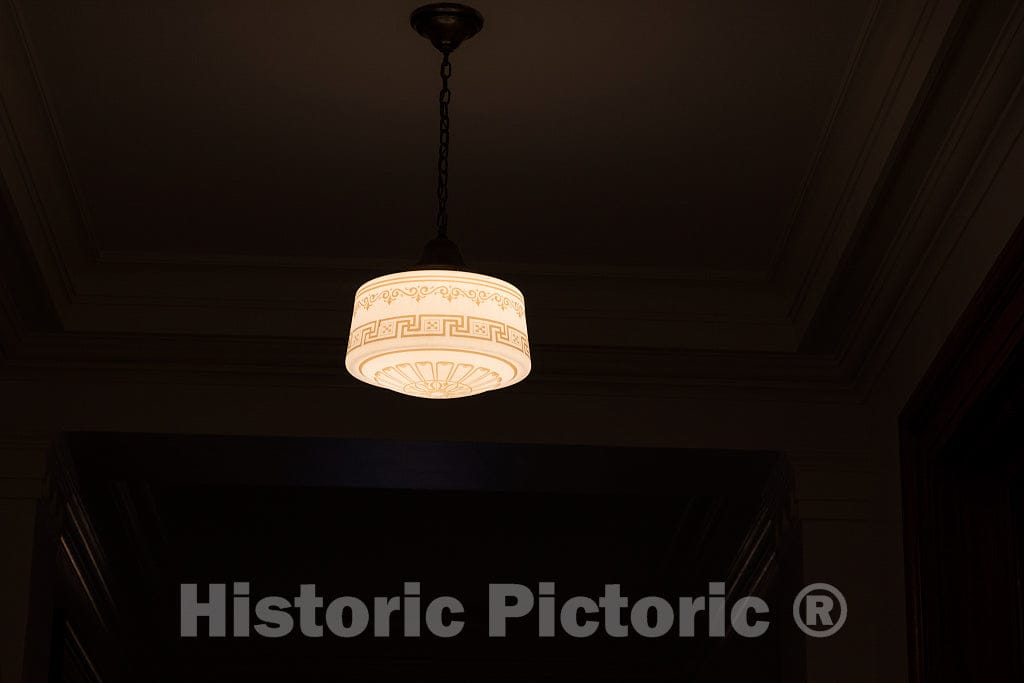 Photo- Hanging light fixture. The O.C. Fisher Federal Building and U.S. Courthouse, San Angelo, Texas 2 Fine Art Photo Reproduction