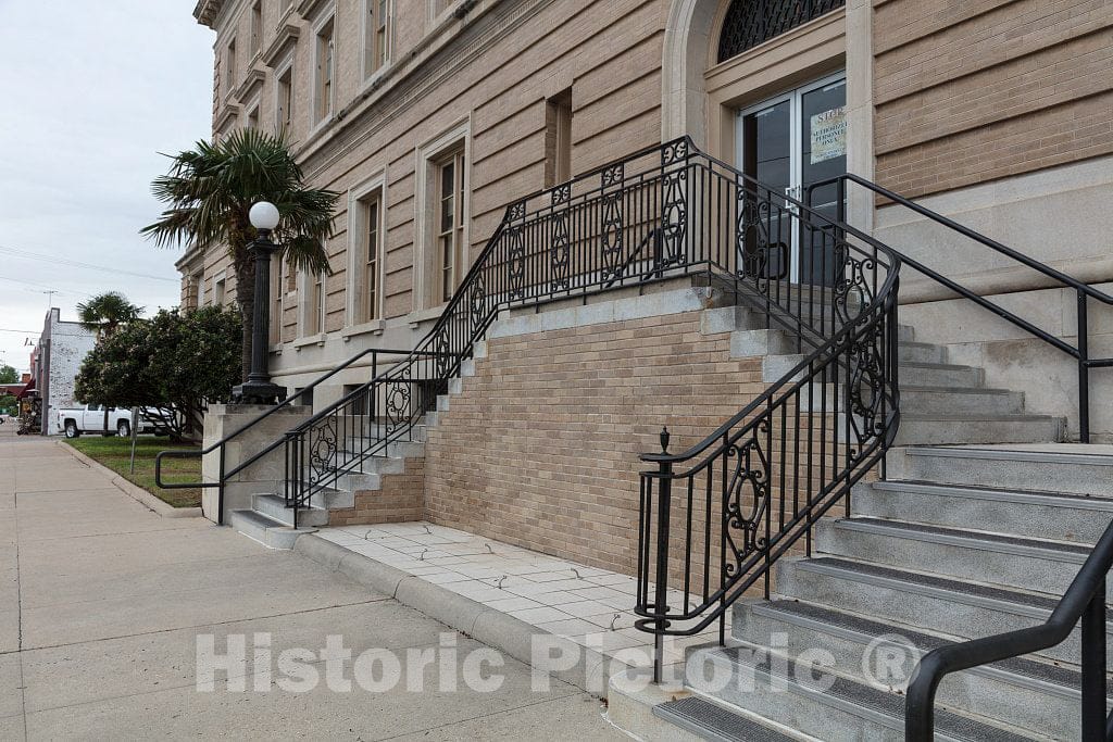 Photo - Exterior steps. The O.C. Fisher Federal Building and U.S. Courthouse, San Angelo, Texas- Fine Art Photo Reporduction