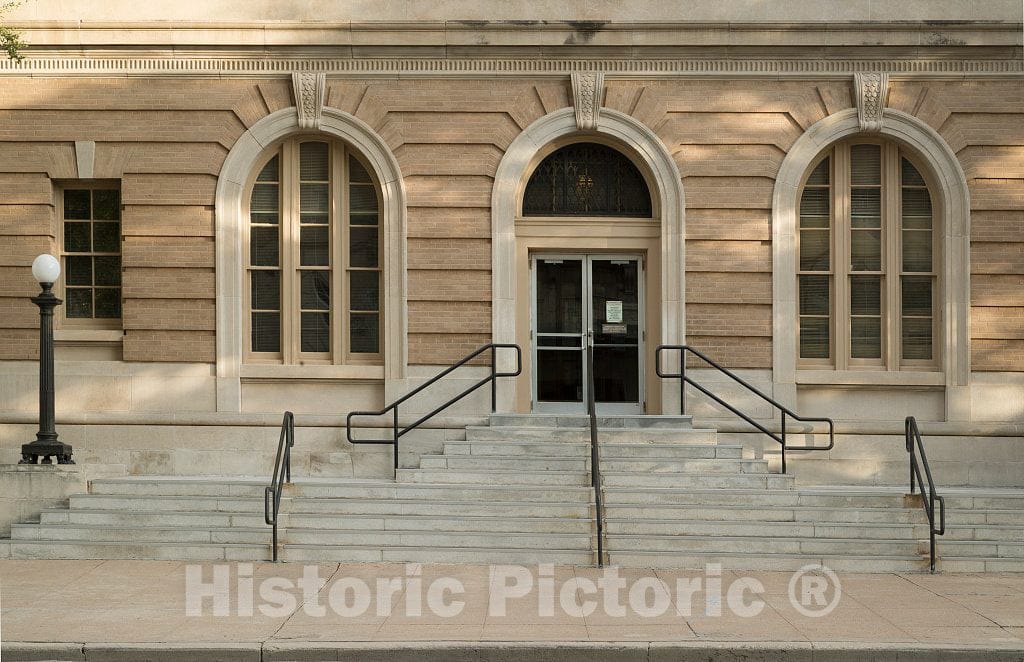 Photo - Entrance. The O.C. Fisher Federal Building and U.S. Courthouse, San Angelo, Texas- Fine Art Photo Reporduction