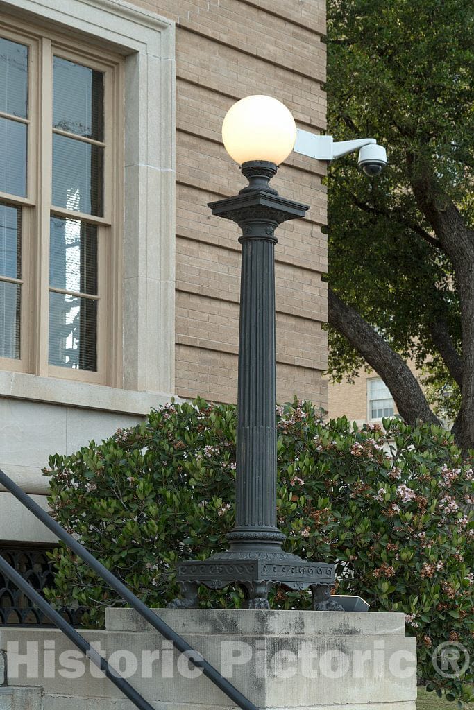 Photo - Exterior light fixture. The O.C. Fisher Federal Building and U.S. Courthouse, San Angelo, Texas- Fine Art Photo Reporduction