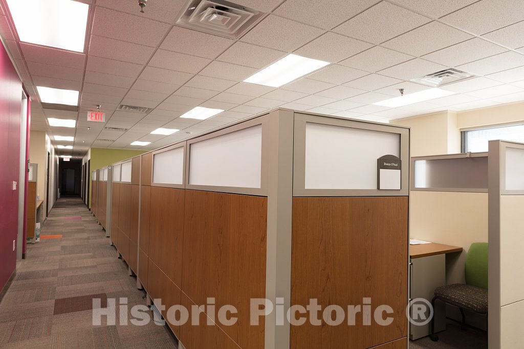 Photo - Interior Office cubicles in The Santa Fe Terminal Complex, an 18-Acre Complex of Historic Buildings in The Government District of Downtown Dallas, Texas