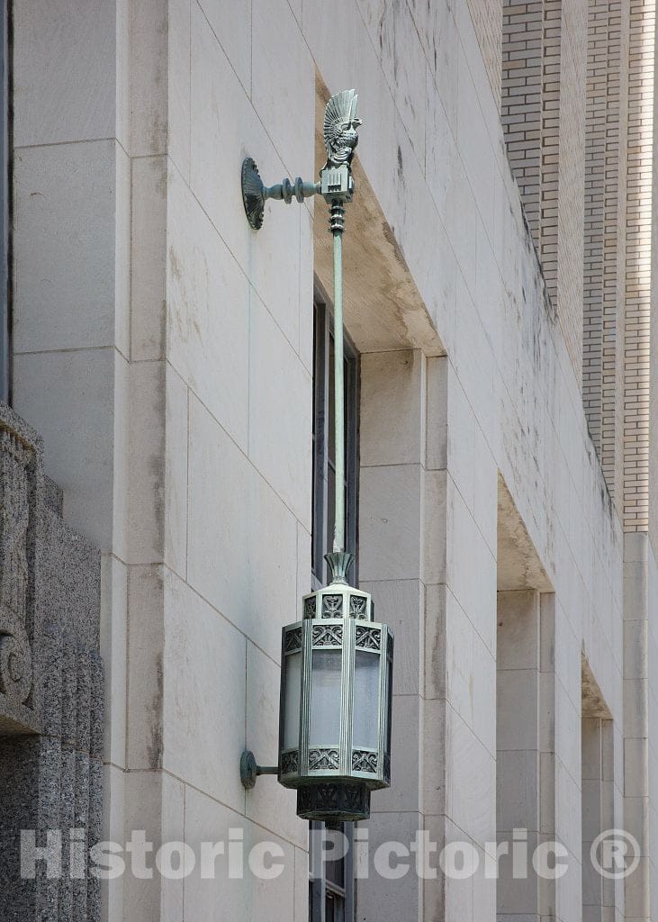 Photo - Exterior Light Fixture. The Terminal Annex Building, Dallas, Texas- Fine Art Photo Reporduction