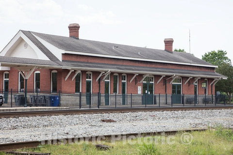 Photograph- The old Southern Railway Union Depot, now an Amtrak passenger-rail terminal and home to the Hub City Railroad Museum in Spartanburg, South Carolina, a city in the foothills of the