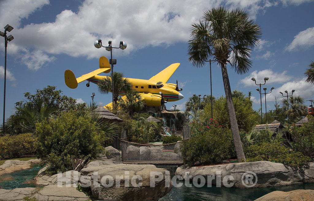 Photo - Crashing Plane (not Really!) at MayDay Golf, a Miniature Golf Amusement site in North Myrtle Beach, South Carolina- Fine Art Photo Reporduction