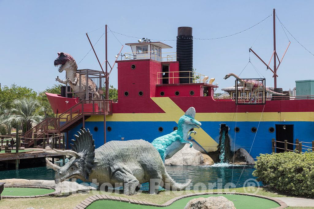 Photo- The Prehistoric Monsters at Dinosaur Adventure Golf, a Miniature-Golf Attraction in North Myrtle Beach, South Carolina, are More Amusing Than Ferocious 2 Fine Art Photo